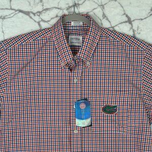New FLORIDA GATORS Campus Specialties Shirt Men's M Blue Orange Checked Long Slv